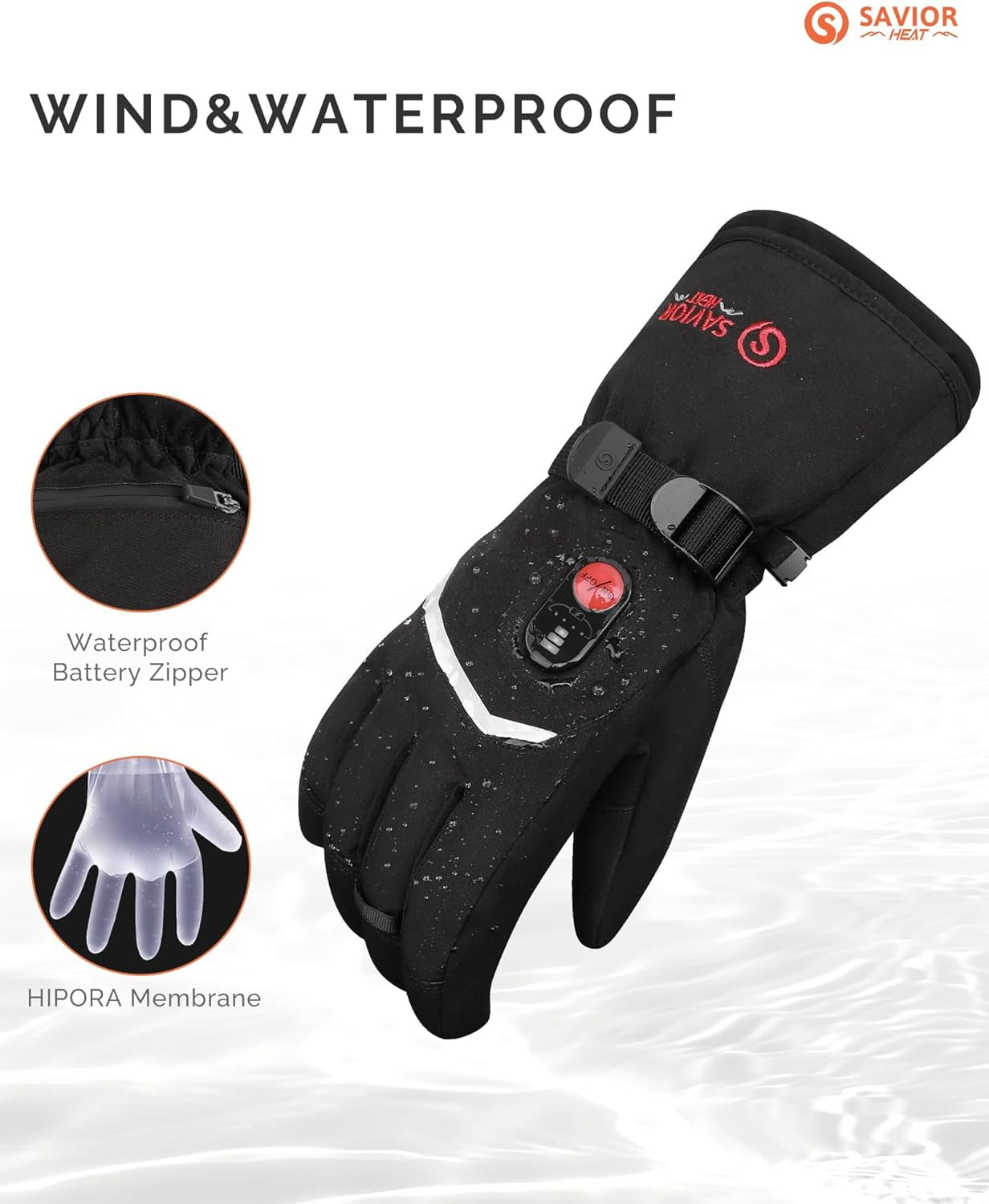SAVIOR HEAT Upgraded Rechargeable Heated Gloves – 3000mAh Battery, 3 Heat Levels up to 150°F, Waterproof Touchscreen for Skiing, Snowboarding, Camping & Hiking