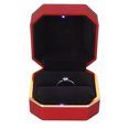 thumbnail image 1 of Ring Box, Led Light Ring Box Jewelry Display Gift Box Jewelry Storage Case For Engagement Wedding, With LED Light For Proposal Engagement Wedding, 1 of 8