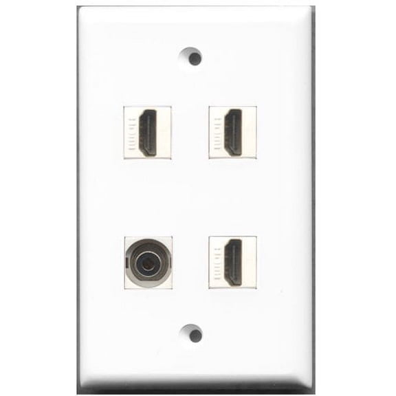 RiteAV - 3 Port HDMI 1 Port 3.5mm Wall Plate