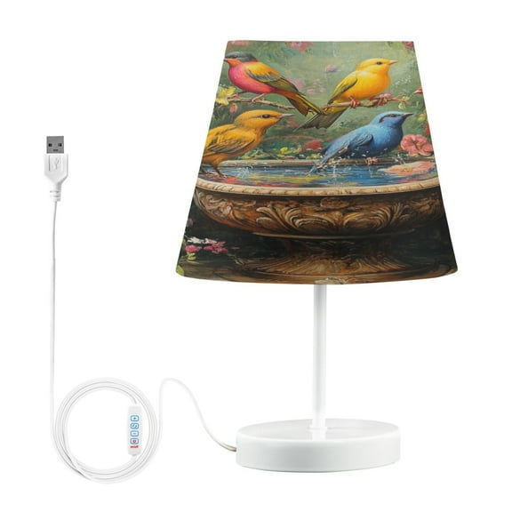 BZSMCE Table Lamp Creative Colorful Birds Simple Pattern Night Light