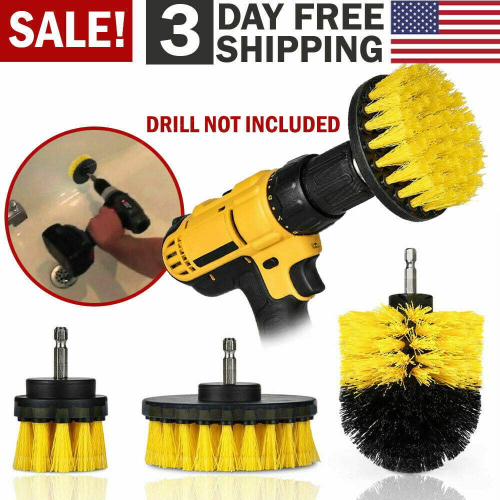 Drill Brush Set Power Scrubber Drill Attachments For Carpet Tile Grout Cleaning 