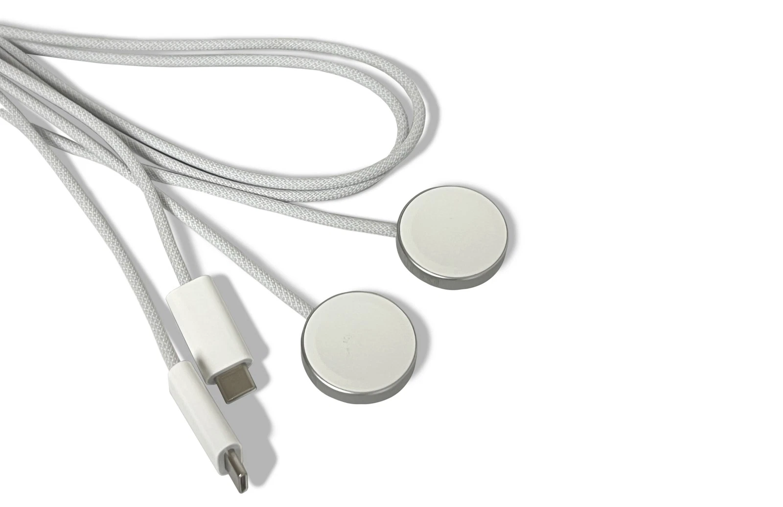 Restored 100 Pack Apple (1m / 3.3-Ft) Watch Magnetic Fast Charger to USB-C Braided Cable - White (A2515) (Refurbished)