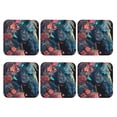thumbnail image 2 of Pofeuu Colorful Floral Patterned Horse Print Leather Coasters Set of 6, Round Cups Mugs Mat Pad for Home Kitchen Heat Resistant Drink Coasters,Square, 2 of 7