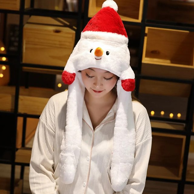Sombrero de Papá Noel con bolsas de aire para adultos, gorro de Navidad suave, muñeco de nieve