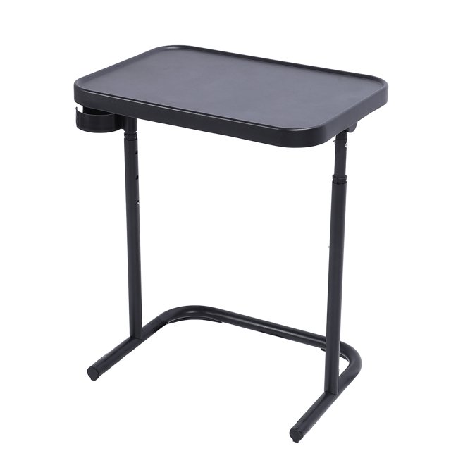 Folding Laptop Computer Table, Sturdy Overbed Table Iron Alloy Spacious for Living Room