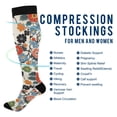 thumbnail image 2 of FORMRS Womens Knee High Socks Casual Long Thick Travel Daily Wear, 1 Pair, Black Flowers Pattern, 2 of 6