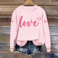 thumbnail image 2 of WTXUE Valentine Sweatshirt for Women Love Heart Graphic Sweatshirts Oversized Trendy Crewneck Pullover Comfortable Long Sleeve Shirts Fashion Casual Holiday Tops Purple S, 2 of 7