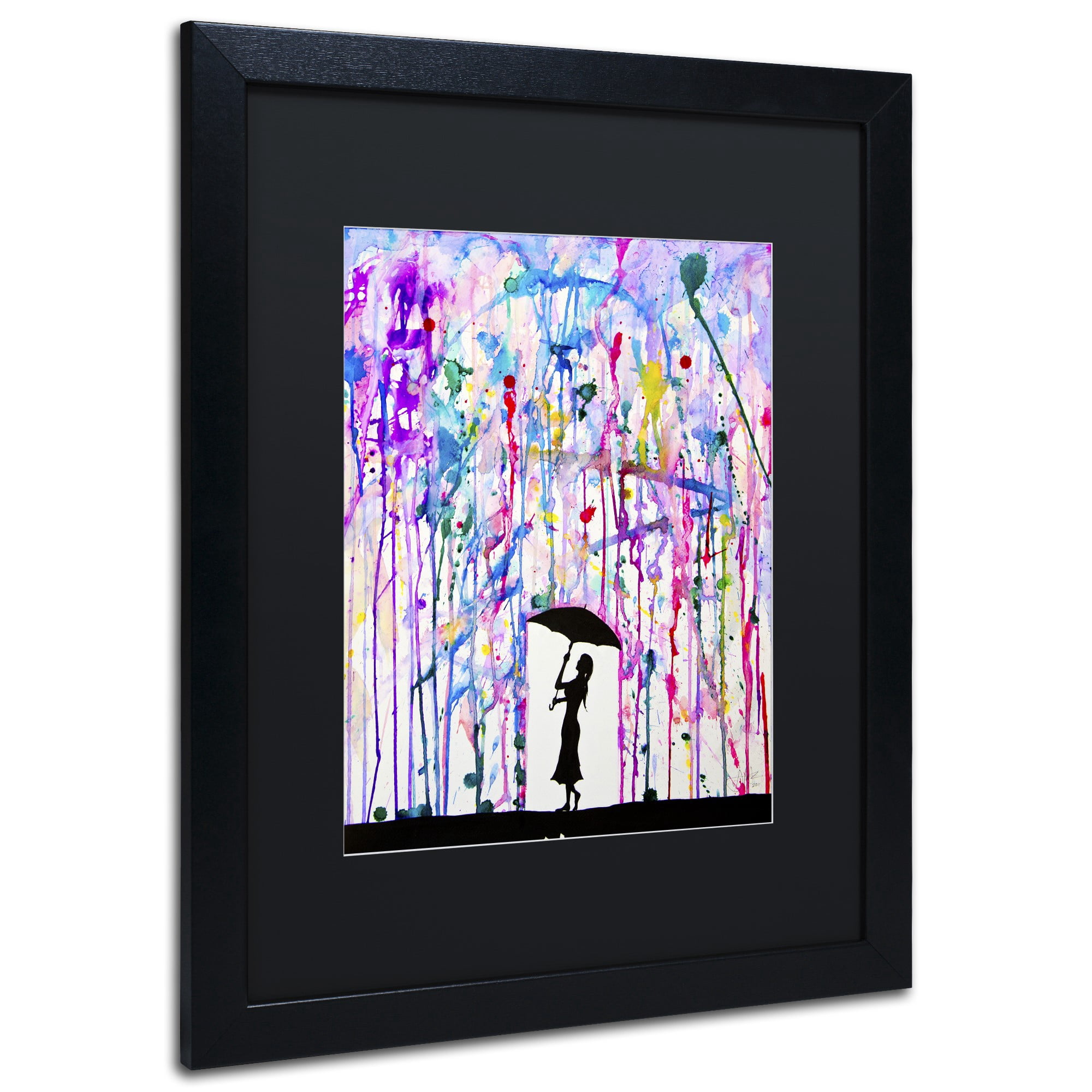 Trademark Fine Art 'Deluge' Canvas Art by Marc Allante, Black Matte, Black Frame