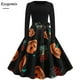thumbnail image 3 of Vestido de Halloween de moda 2020 para mujer, vestido midi de manga larga con estampado de calabaza, vestido de fiesta vintage, vestido de fiesta, 3 of 5
