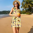 thumbnail image 3 of Fotbe Bright Birds Vestido de Verano sin Mangas para Mujer – Vestido Midi Línea A, Estilo Camiseta Floral, Vestido Playero Casual y Fluido, 3 of 7
