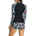 thumbnail image 5 of Women's Printed Rash Guard Long Sleeve Surfing Two Piece Swimsuits with Shorts Cozy Swimwear Beachwear, 5 of 6