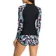 thumbnail image 5 of Herrnalise - Traje de baño de dos piezas para mujer, de manga larga, con protección UV, pantalones cortos y parte inferior, talla S, 5 of 6