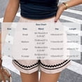 thumbnail image 3 of WPPGONE Womens Casual Shorts High Waisted Elastic Wide Leg Straight Scalloped Spliced Baggy Fit Bottoms Summer Fashion Daily Vacation Shorts, 3 of 7