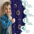 thumbnail image 3 of Blackout Kids Curtains,Blue Gold Sun Moon Pattern Childrens Insulated Curtains Set Of 2,Bedroom Essentials,Toddler Room Decor 42x54in(106x137cm), 3 of 5