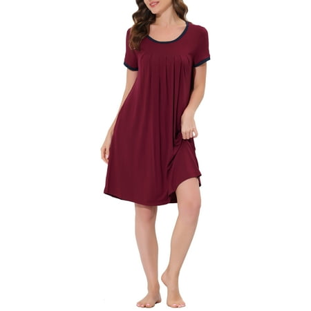 

Unique Bargains Women s Sleepwear Pajama Dress Strtechy with Pockets Lounge Nightgown