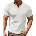 thumbnail image 2 of cllios Men's Cotton Henley T Shirts Classic Button Up V Neck Work Shirts Short Sleeve Sports Tee Shirts Slim Fit Muscle Tshirts for Men, 2 of 4