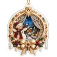 thumbnail image 5 of Cheapark 2D Flat Acrylic Christmas Snowman Hanging Ornament Lightweight Tree Pendant for Xmas Tree Holiday Home Party Decor Gift, 5 of 7
