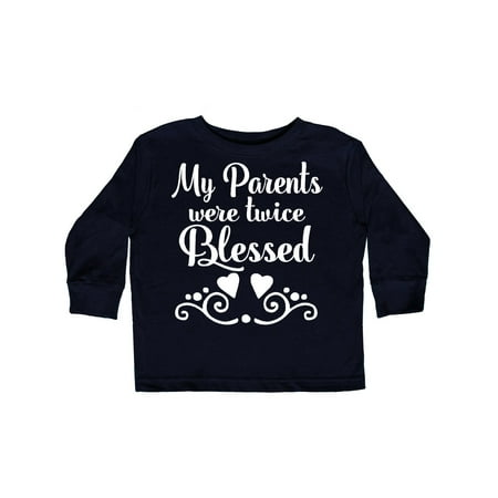

Inktastic Twins Baby Gift Twice Blessed Gift Toddler Boy or Toddler Girl Long Sleeve T-Shirt