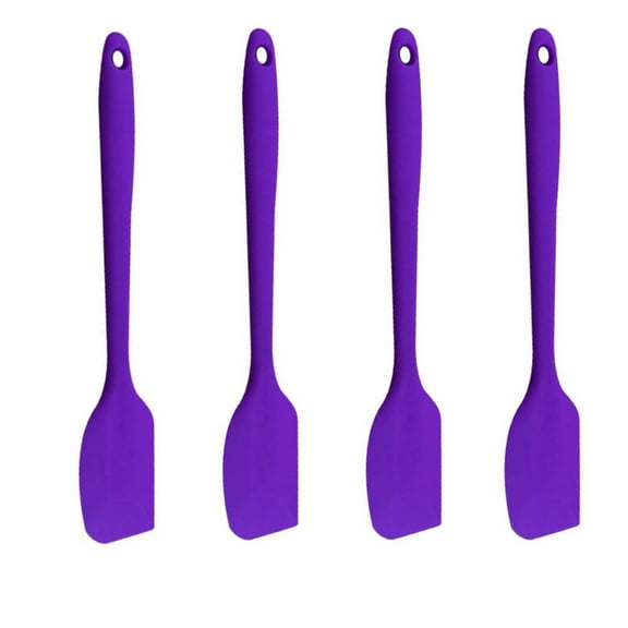 Set of 4 Kitchen Silicone Spatulas,8x1.6In/20.5x4cm Heat-Resistant Silicone Spatula for Scraping,Dishwasher Safe,Purple Baking Tool for Mixing
