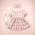 thumbnail image 2 of Puppy Plaid Wool Dress Pearl Neck Sweater Teddy Bears Medium Small Dog Cardigan Autumn Winter Pet Apparel Dog Clothes ShopWise Round, 2 of 11