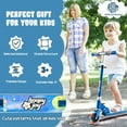 thumbnail image 6 of Gymax Folding Adjustable Height Kids Toy Kick Scooter Rear Brake 2 Flashing Wheels Blue, 6 of 8