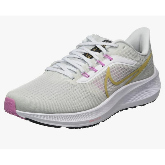 NIKE Air Zoom Pegasus 39, Women's Running Shoes, White Wheat Gold Pure Platinum, 5