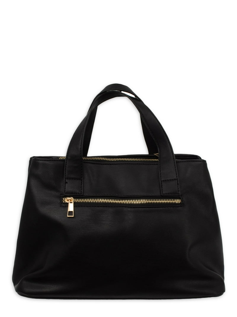 xoxo_fashon_love_　バック XOXO Black Chevron Vegan Leather Satchel Bag - Spacious