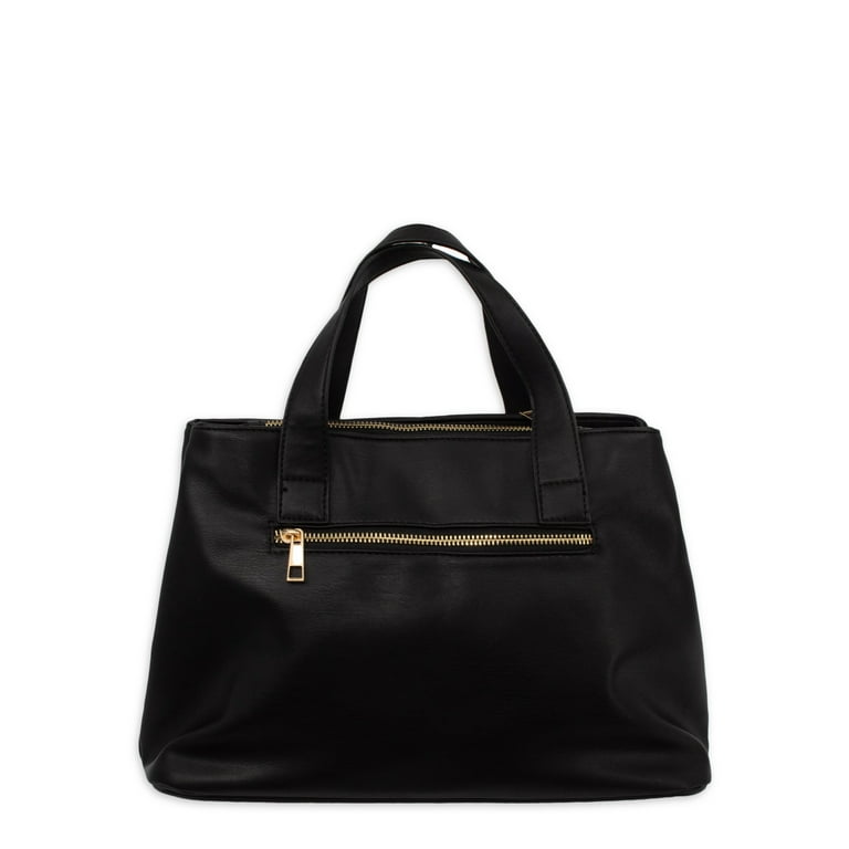xoxo_fashon_love_　バック XOXO Black Chevron Vegan Leather Satchel Bag - Spacious