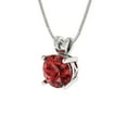 thumbnail image 2 of Clara Pucci 14K White Solid Hypoallergenic Gold 1Ct Natural Garnet Round Brilliant Cut Solitaire Designer Necklace Pendant For January, 2 of 7