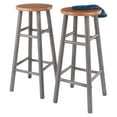 thumbnail image 6 of Winsome Wood Huxton 2-PC Bar Stools, Oyster Gray & Teak Finish, 6 of 8