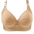 thumbnail image 3 of Wireless Seamless Bra for Women JIANLAI Supportive Wireless Push Up Bra Full Coverage No Underwire Seamless Plus Size for Older Women Beige, 3 of 5