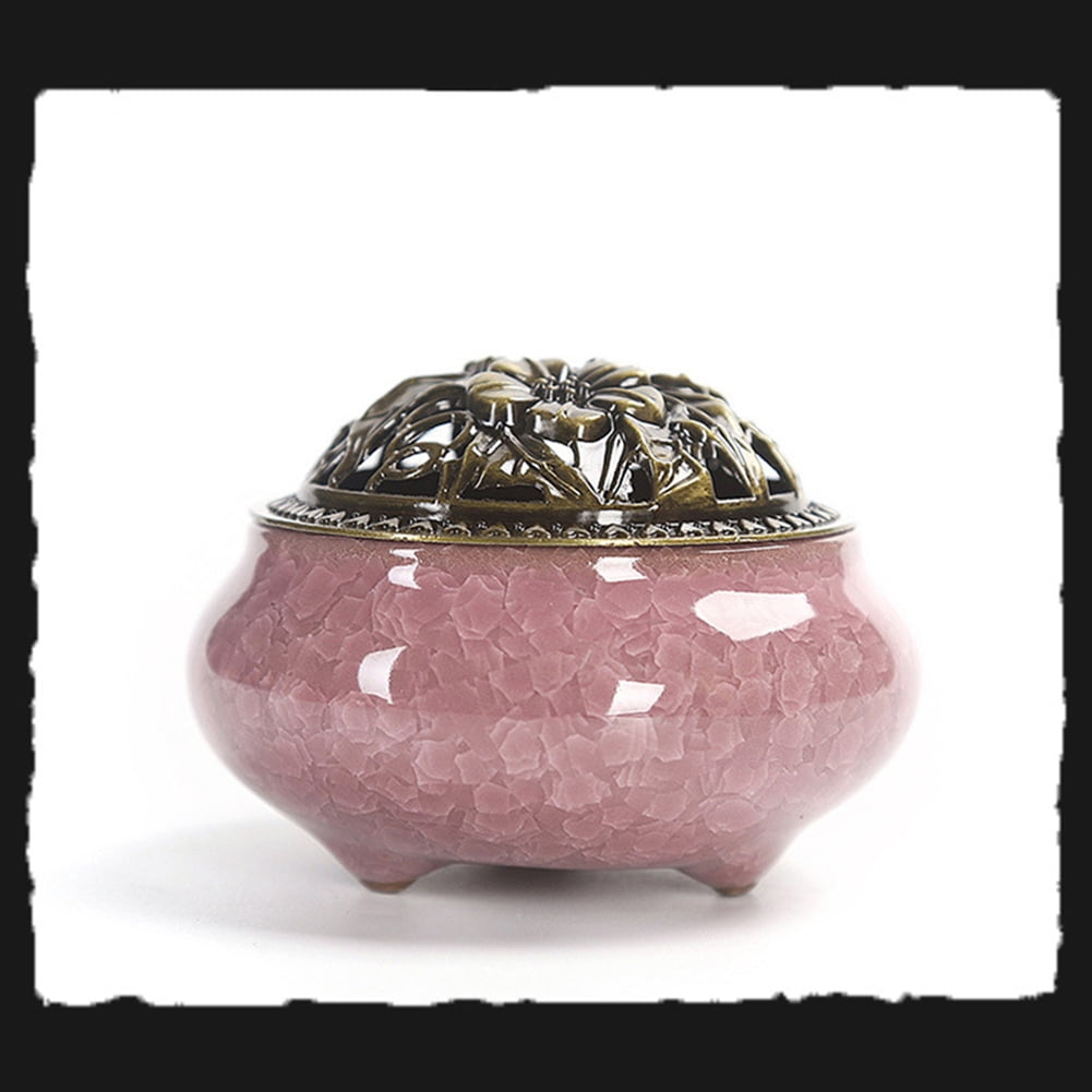 Yesbay Vintage Ceramic Incense Burner Holder Meditation Buddhist Zen Censer Home Decor,Ceramic Censer