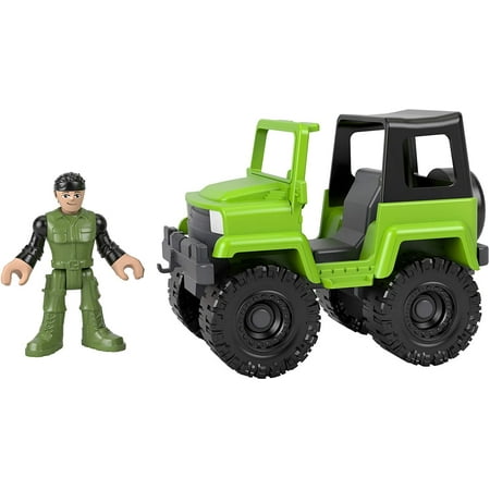 Fisher-Price Imaginext Beach Buggy, Push-Along Vehicle and Character Figure Set for Preschool Kids Ages 3-8 Years