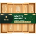 thumbnail image 1 of ROYAL CRAFT WOOD Organizador de cajones de cocina de bambú de lujo – Organizador de utensilios expandible para cajón – Soporte para utensilios y cubiertos y bandeja para cubiertos (natural 19.6" x 17", 1 of 5