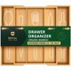 thumbnail image 1 of ROYAL CRAFT WOOD Organizador de cajones de cocina de bambú de lujo – Organizador de utensilios expandible para cajón – Soporte para utensilios y cubiertos y bandeja para cubiertos (natural 19.6" x 17", 1 of 5