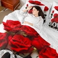 thumbnail image 4 of Castle Fairy Red Floral Rose Twin Bedding Sets,Romantic Flowers Bedding Comforter Set, 4 of 8