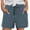 Dark Gray, variant on Women's Bermuda Shorts Solid Color Casual Pockets Elastic-Waisted Linen Cotton Shorts with High Waist Size L(8)Black