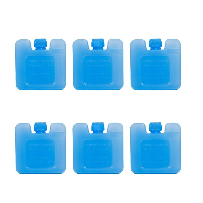 6 Pieces Cooling Ice Packs Lightweight Ice Blocks for Travel Family Outdoors 7cmx7cmx3cm