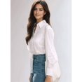 thumbnail image 6 of Women's Long Sleeve Blouse, Casual Top for Daily, Work & Vacation Outfits White XS, 6 of 9