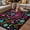 Black, variant on Colorful Mexico Outdoor Rug for Patio/Deck/Porch, Non-Slip Large Area Rug 4 x 6 Ft, Modern Abstract Flowers Leaf Orange Pink Indoor Outdoor Rugs Washable Area Rugs, Camping Rug Carpet Runner