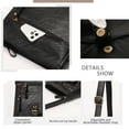 thumbnail image 5 of QYMHOODS Leather Crossbody Bag with Adjustable Strap Multi-Pockets Shoulder bag for Everyday Use,Black, 5 of 7