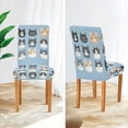 thumbnail image 3 of Yayeee 2 Pack Dining Chair Covers Stretch Parson Chairs Slipcovers Seat Protector, Cartoon Cute Cat, 3 of 6