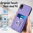 thumbnail image 6 of for iPhone XR PU Leather Case, Wallet Case with Ring Stand Kickstand Shockproof Protective for Women Girls Card Holder Slot Stand Shoulder Strap Case for iPhone XR, Purple, 6 of 7