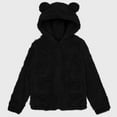 thumbnail image 5 of AHTJRT Girls Sherpa Lined Jackets Hooded Zip-Up Jacket with Cute Fuzzy Ears Hat Pockets Fall Winter Warm Fleece Outerwear Black 8-9 Years, 5 of 8