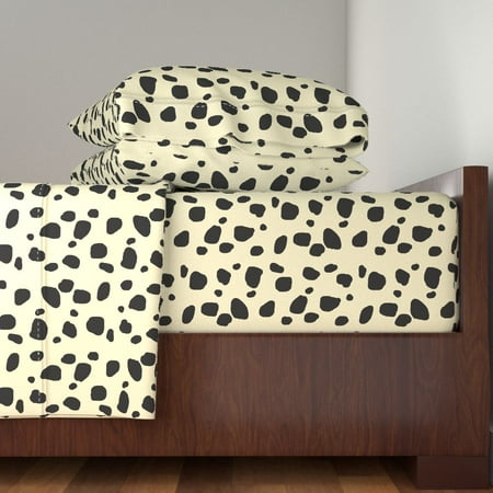 Jungle Animal Cheetah Spots Leopard 100% Cotton Sateen Sheet Set by Roostery