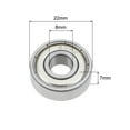 thumbnail image 3 of Uxcell 0.31''x0.87''x0.28'' Deep Groove Ball Bearing Double Shielded ABEC-3 Bearings Metal Silver Tone 10pcs, 3 of 3