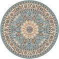 thumbnail image 2 of Unique Loom Outdoor Traditional Collection Area Rug - Wisdom (4' 1" Round Blue/Ivory), 2 of 9