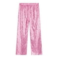thumbnail image 6 of Lejafay Kids Girls Sparkly Sequins Dance Pants Elastic Waist Bottoms Trousers Hip Hop Jazz Disco Dancewear Pink 16, 6 of 7