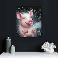 thumbnail image 4 of JEUXUS Canvas Print Animal Wall Art Lovely Pig Picture Painting Funny Artwork for Bathroom Home Decoration Ready to Hang, 4 of 4