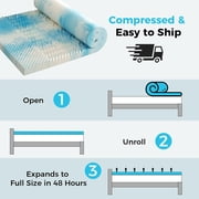 King Size Mattress Topper,Egg Crate Memory Foam Mattress Topper,Pressure Relief for Back Pain, 4 Inches
